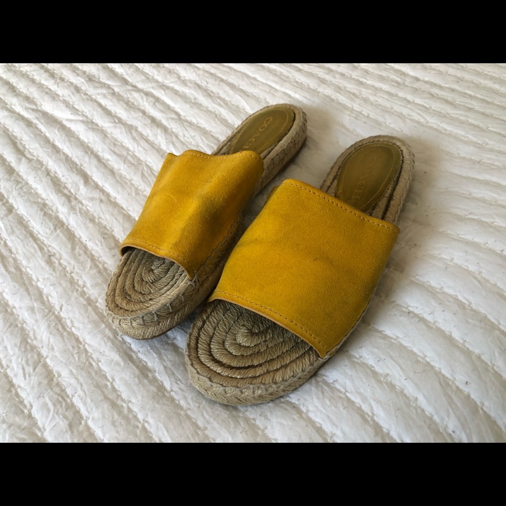 COACH yellow leather espadrilles